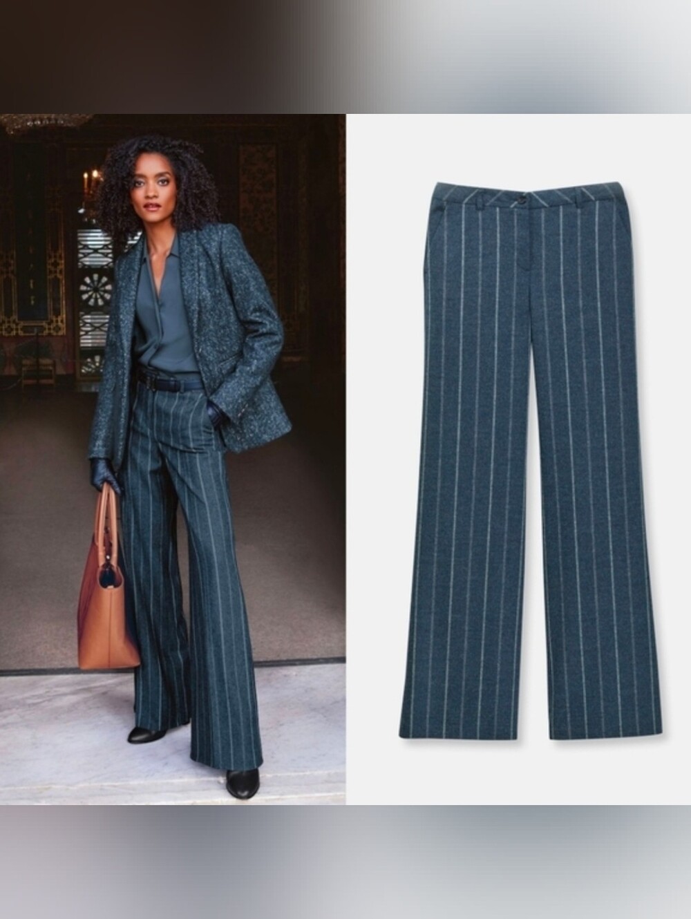 Madeleine Wide Pinstripe Trousers